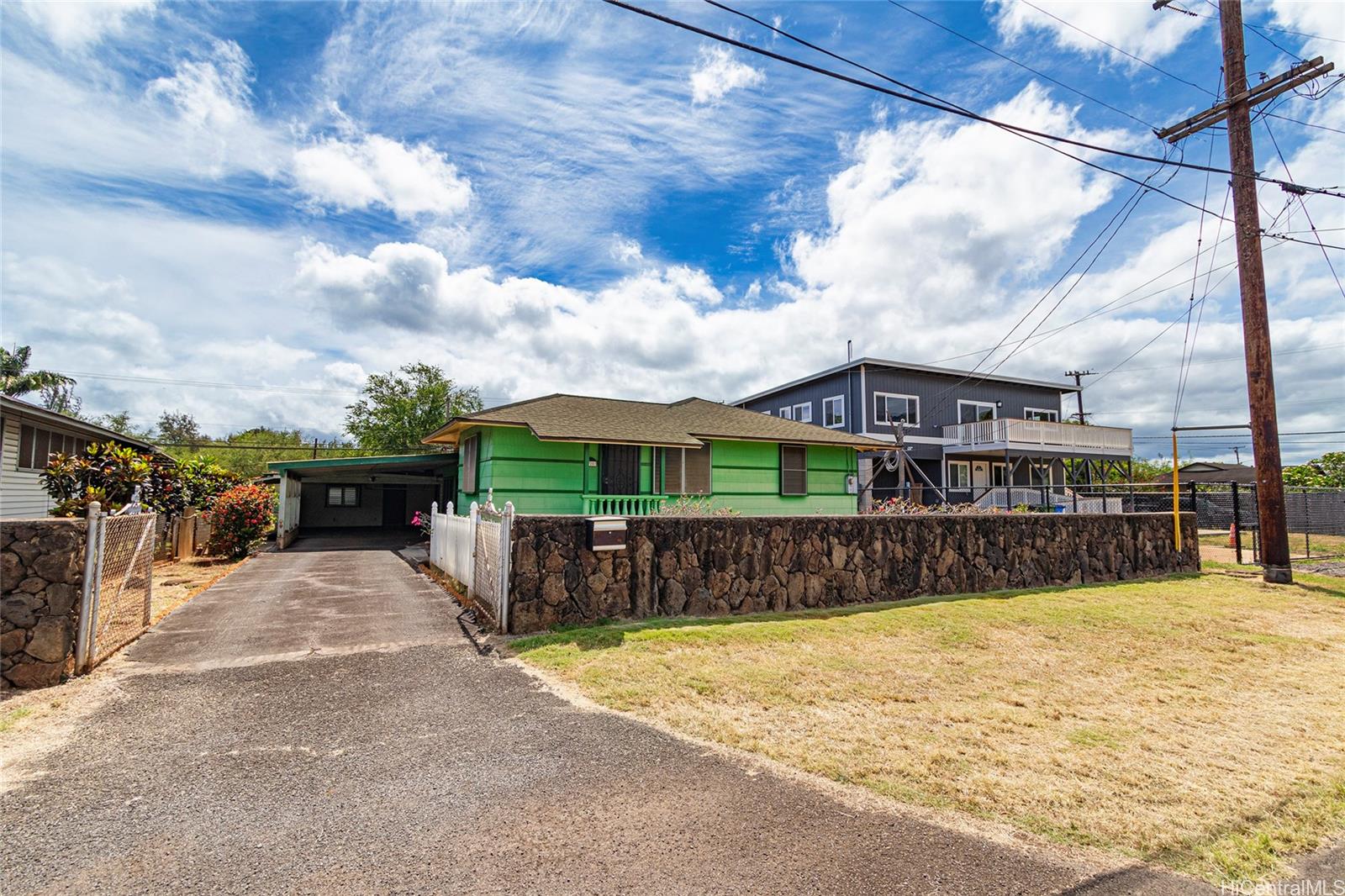 a view of a house with a patio