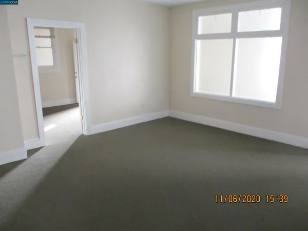 an empty room with a window