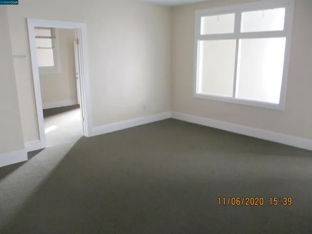 an empty room with a window