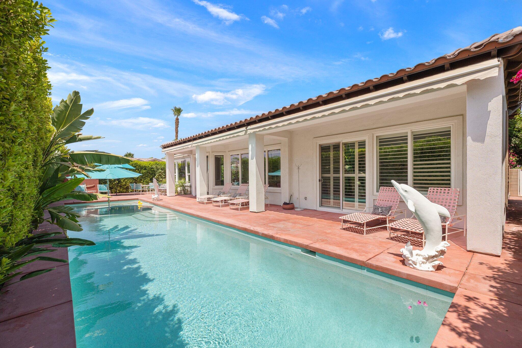 61185 Soaptree Drive La Quinta, CA 92253 - Photo 45 of 51 a view of a house with backyard patio and swimming pool