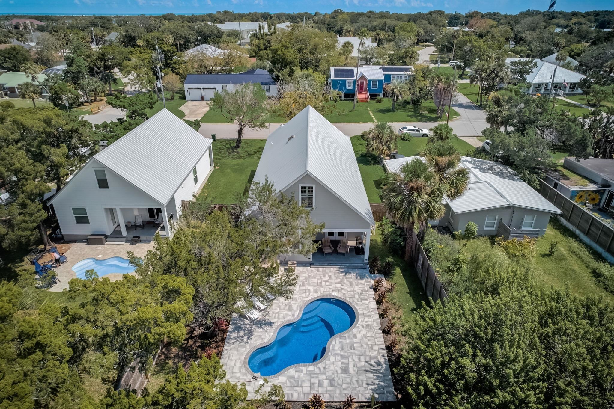 45 Menendez Road St. Augustine, FL 32080 - Photo 34 of 36 an aerial view of a house with a yard and lake view