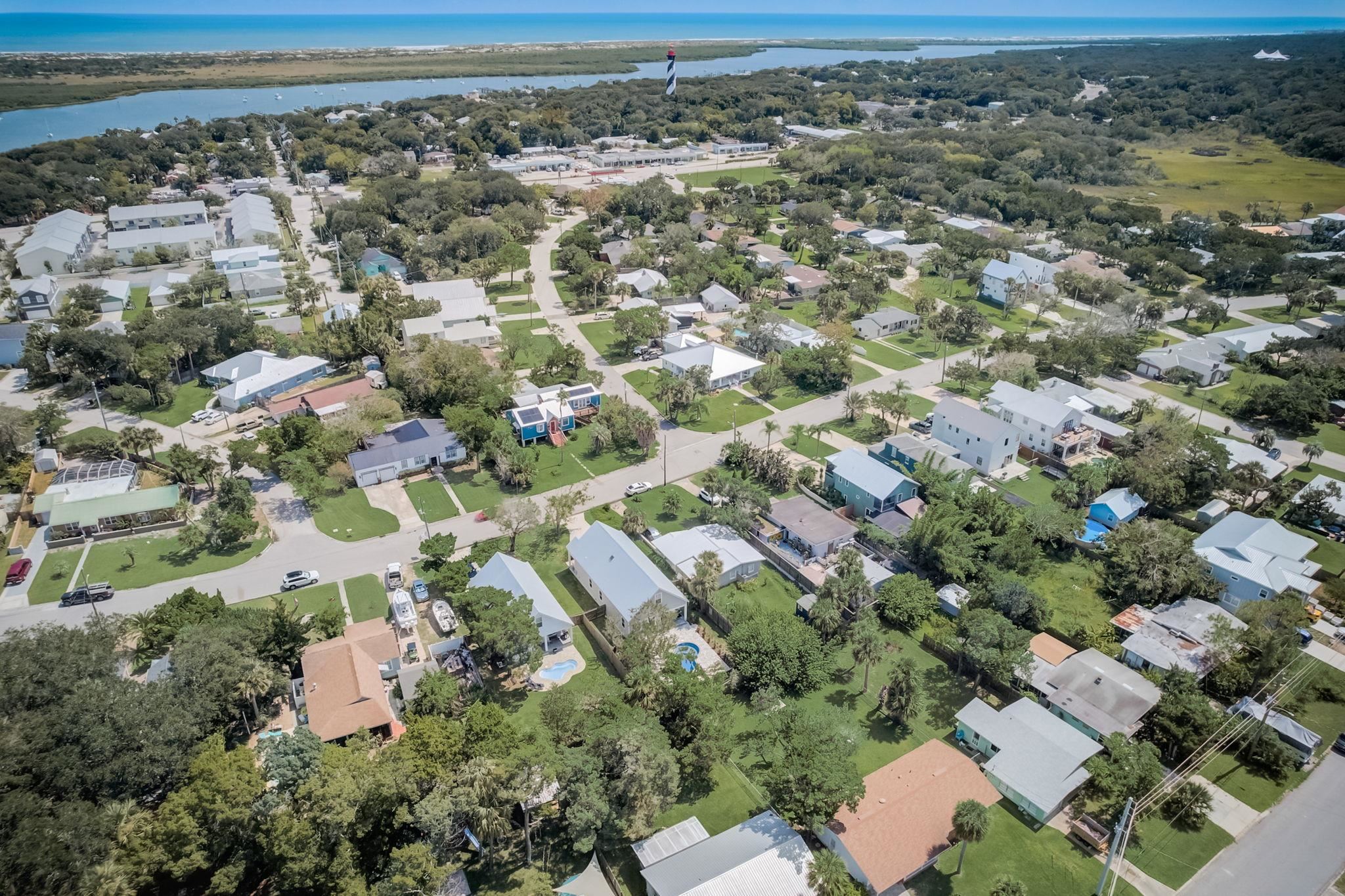 45 Menendez Road St. Augustine, FL 32080 - Photo 36 of 36 an aerial view of residential houses with outdoor space