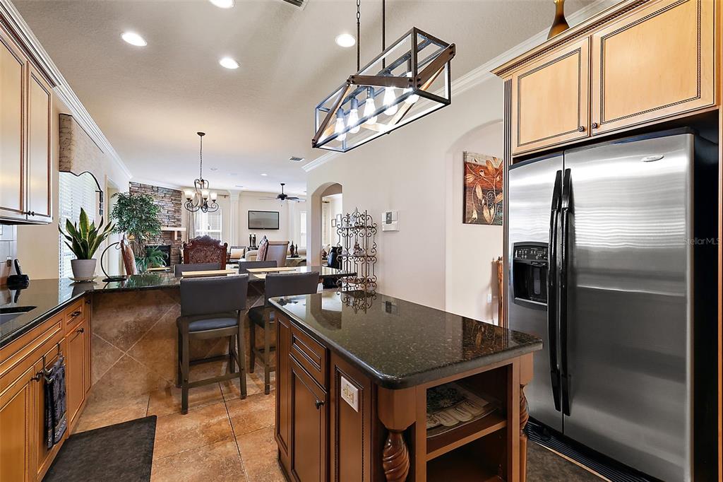212 Crestrun Loop Leesburg, FL 34748 - Photo 22 of 47 a kitchen with stainless steel appliances granite countertop a sink a stove and a refrigerator