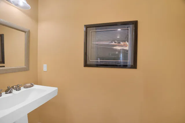 a room with a mirror