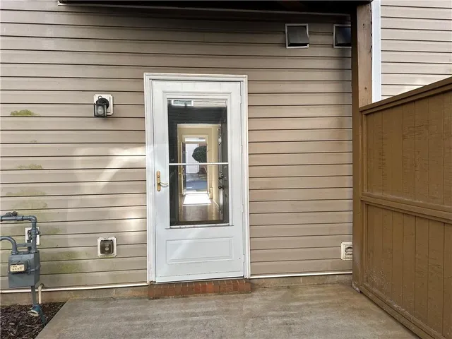 a view of a door of a house