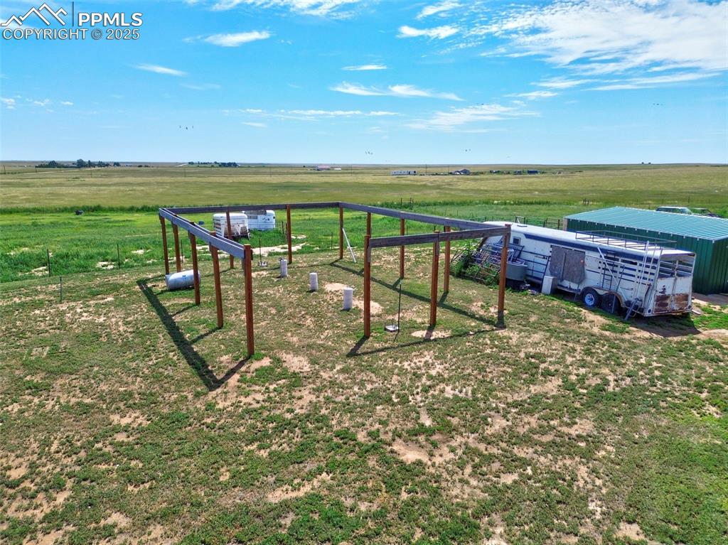 35875 Shear Road Yoder, CO 80864 - Photo 25 of 44 a view of a terrace with a garden