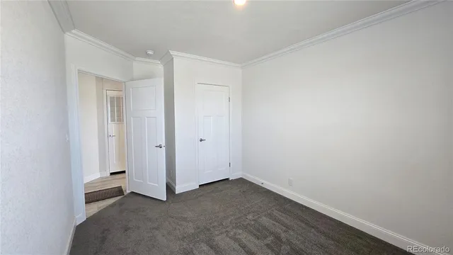 an empty room with closet