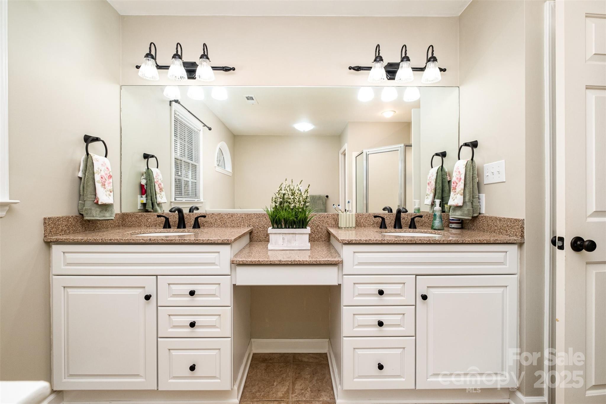 11122 Windgate Court Tega Cay, SC 29708 - Photo 19 of 48 a bathroom with a sink vanity and a mirror