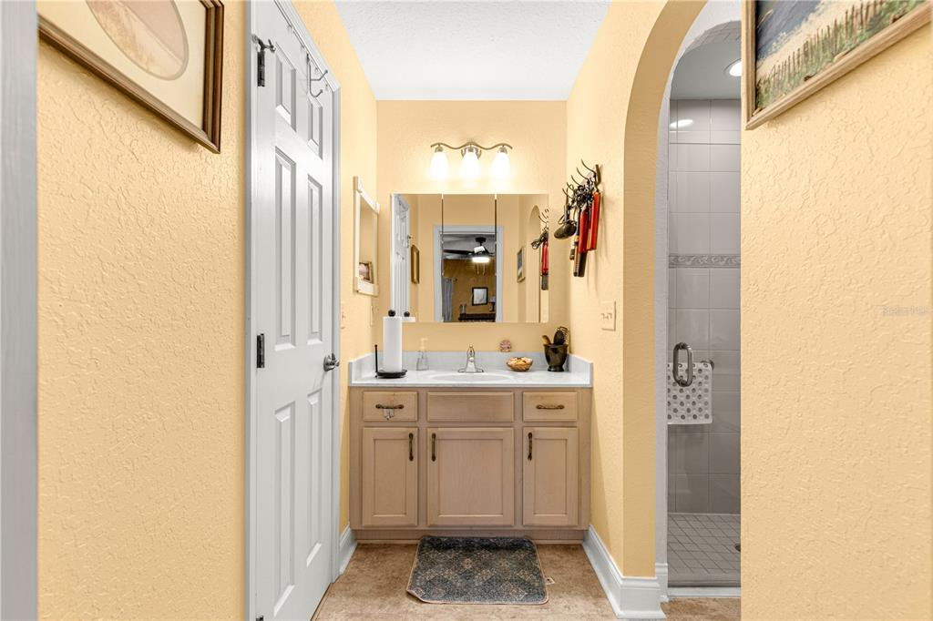 12459 Southeast 176th Loop Summerfield, FL 34491 - Photo 20 of 34 a bathroom with a granite countertop sink and a mirror