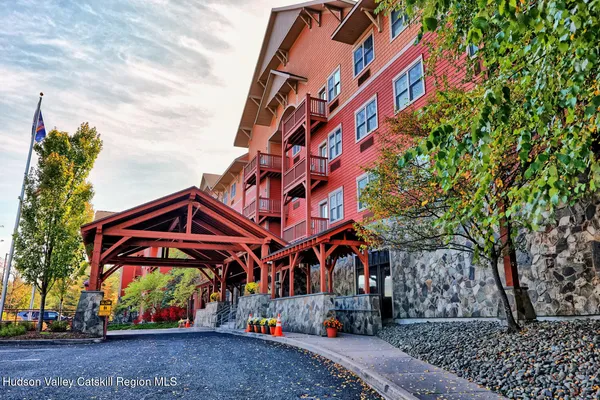 an outdoor space with lots of trees