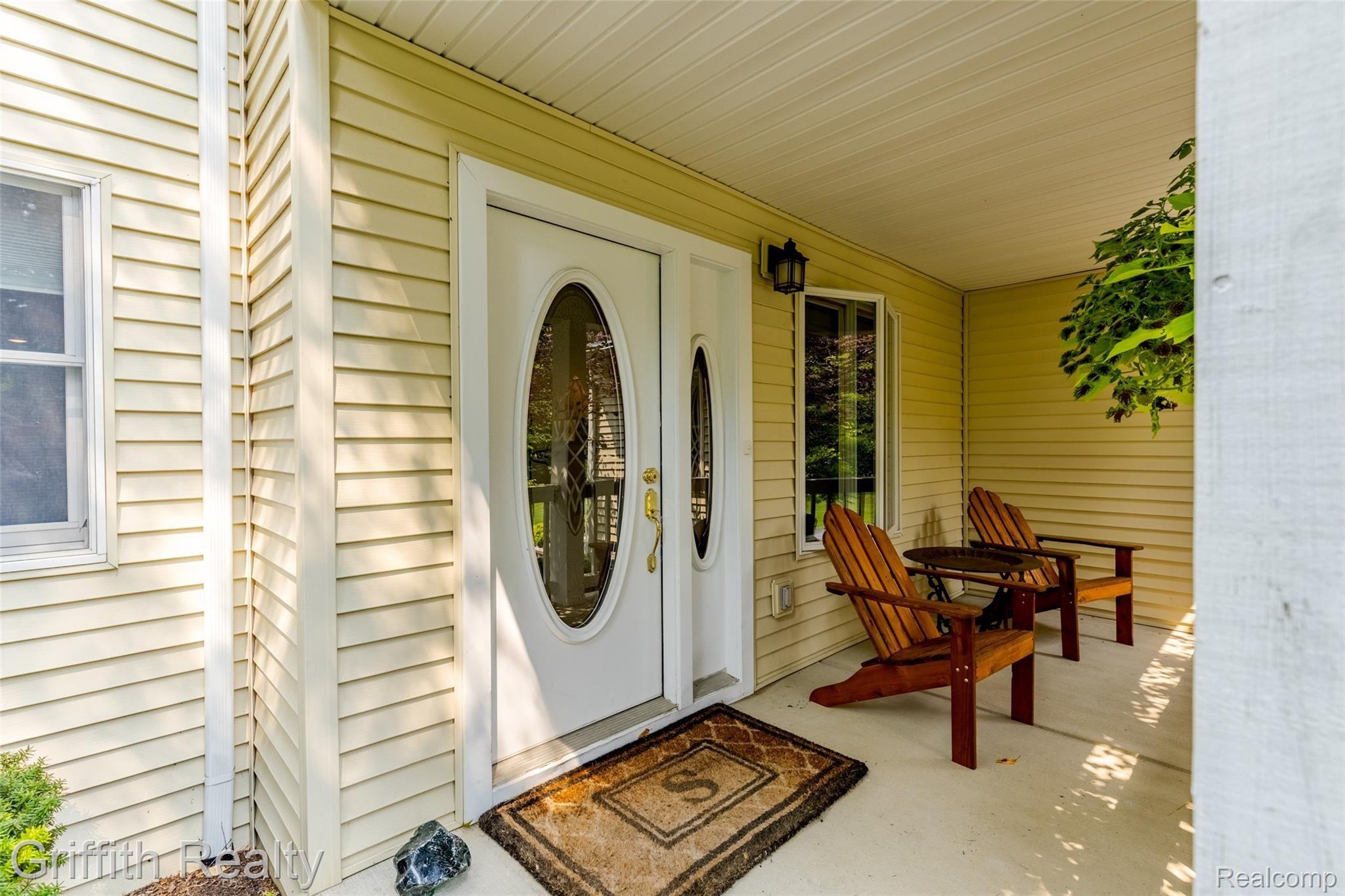Covered porch entry.