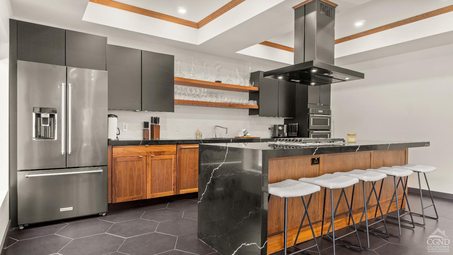 7717 Main Street Hunter, NY 12442 - Photo 8 of 55 a kitchen with stainless steel appliances granite countertop a sink and a refrigerator