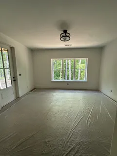 an empty room with a window