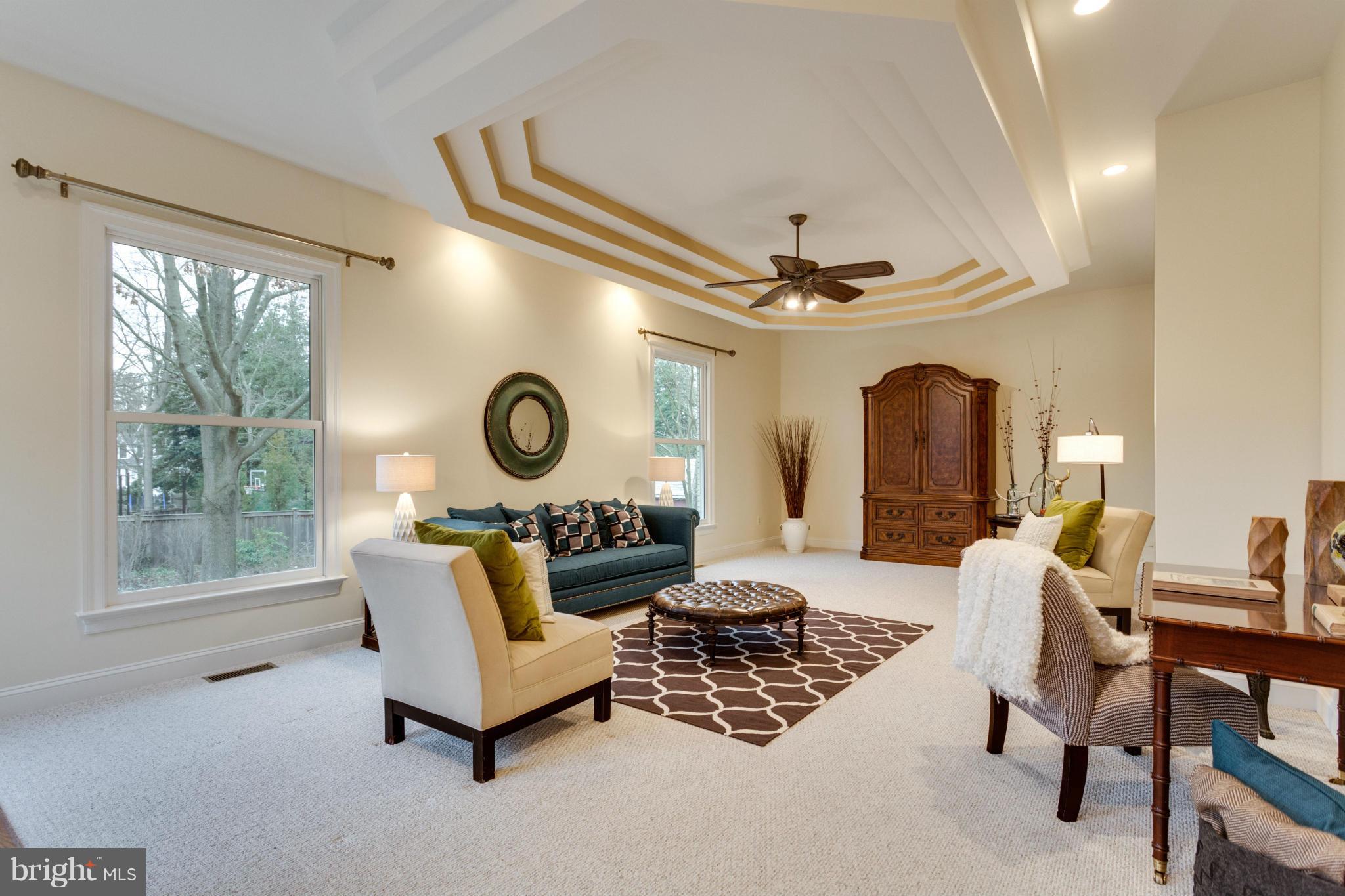 8720 Standish Road Alexandria, VA 22308 - Photo 4 of 30 Spacious family room ft custom ceiling detail