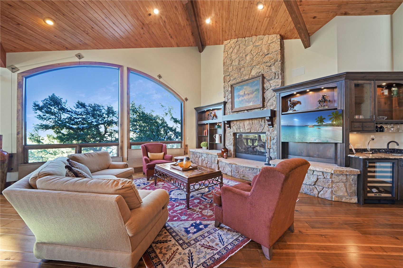 31 Pinnacle Lane Dillon, CO 80435 - Photo 5 of 50 a living room with fireplace furniture and a large window