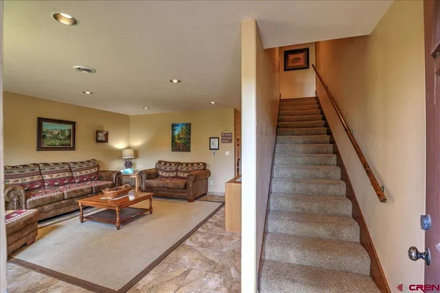 a living room with furniture