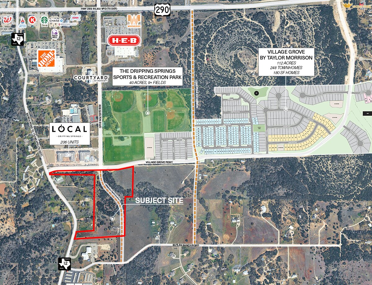 26700 Ranch Road 12 Dripping Springs, TX 78620 - Photo 3 of 8 Site Plan. Illustrating the property's location relative to surrounding developments and infrastructure
