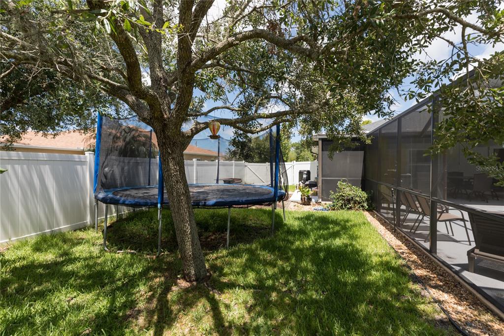 7 Lancaster Lane Palm Coast, FL 32137 - Photo 47 of 67 a view of backyard with table and chairs and a large tree