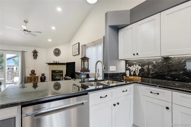 a kitchen with lots of counter space and a sink