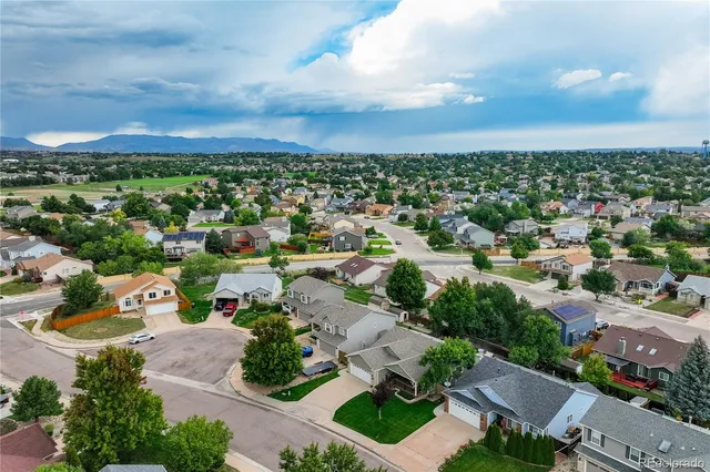 an aerial view of a city