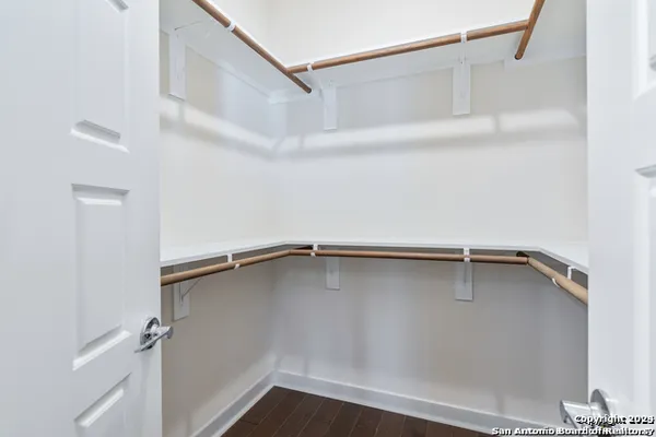 a close view of a closet