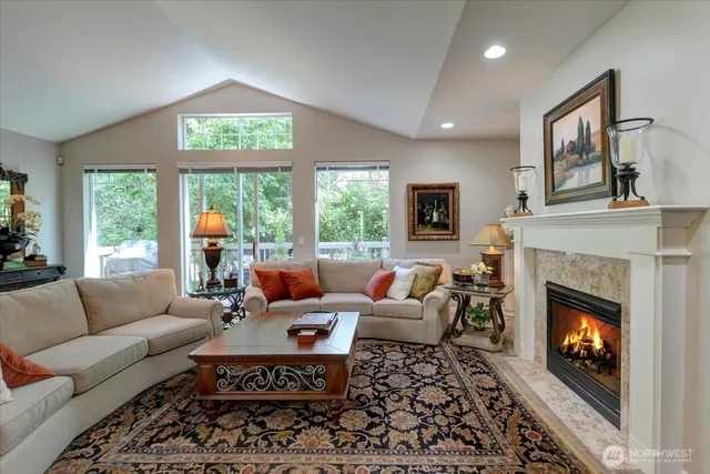 a view of living room and hallway