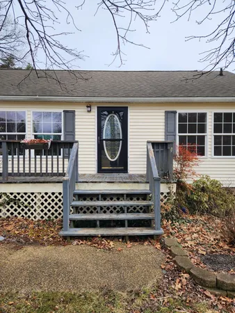 a front view of a house with entryway