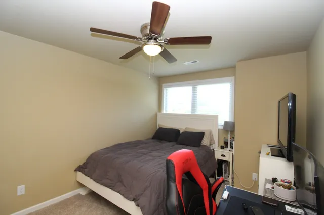 a view of a garden with a bench