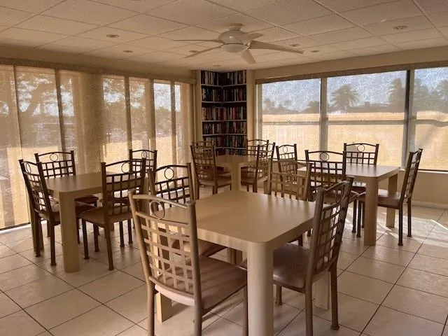 a view of a lake from a yard