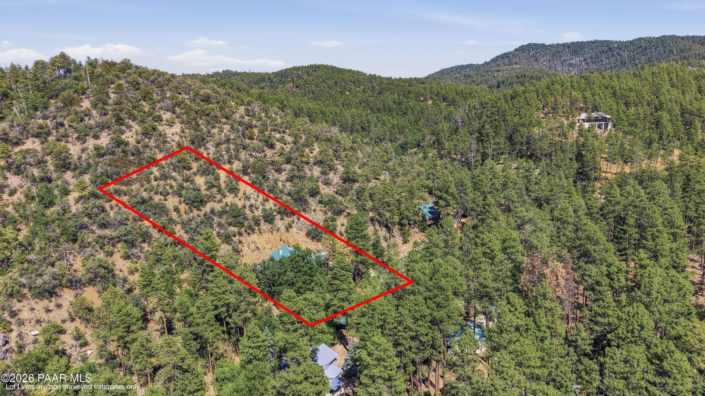 1882 East Old Miner Road Prescott, AZ 86303 - Photo 36 of 42 Aerial Lot Lines