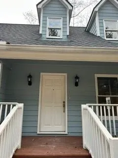 a view of a house with a small space
