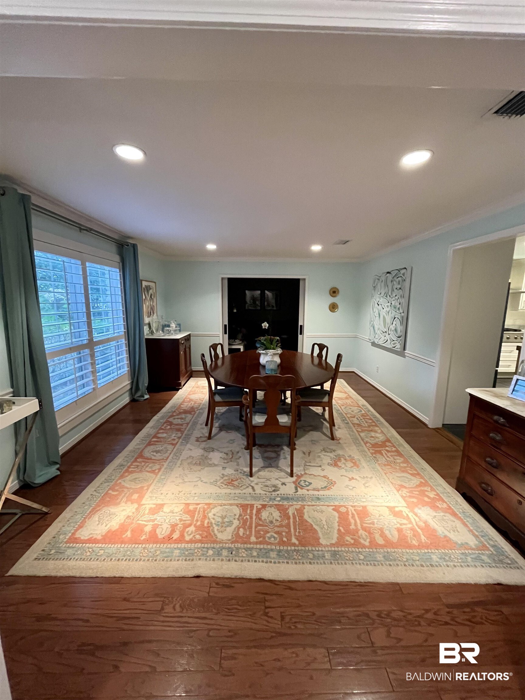 451 Ridgelawn Drive West Mobile, AL 36608 - Photo 32 of 41 Dining space featuring recessed lighting and dark wood-type flooring