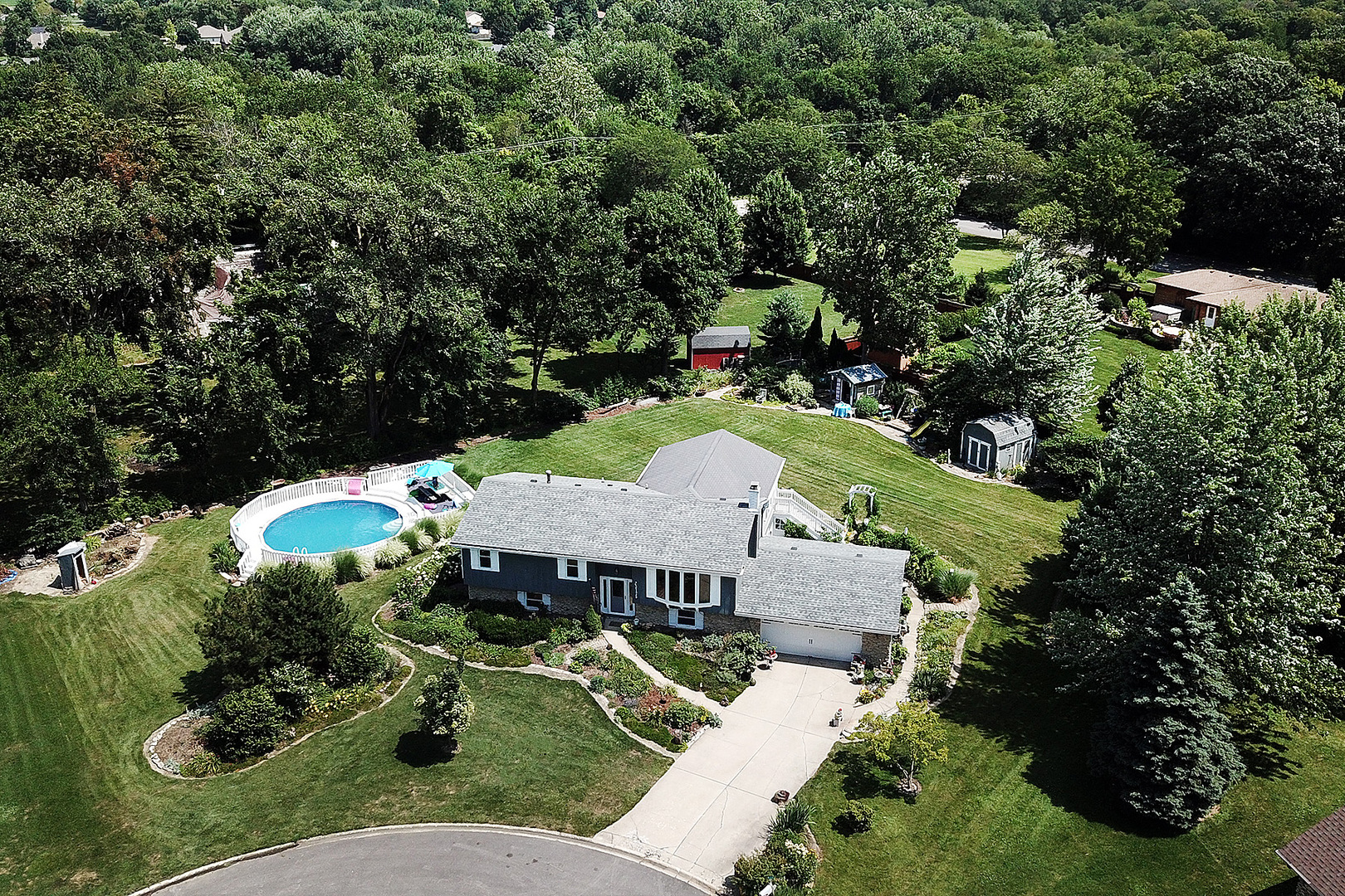 25125 South Rondorey Road Elwood, IL 60421 - Photo 32 of 45 an aerial view of a house with yard swimming pool and outdoor seating