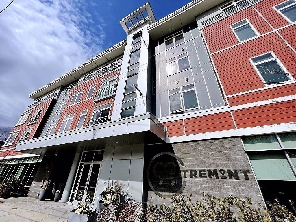 a front view of a building