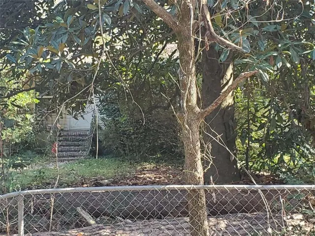 a view of a backyard