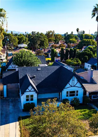an aerial view of multiple houses