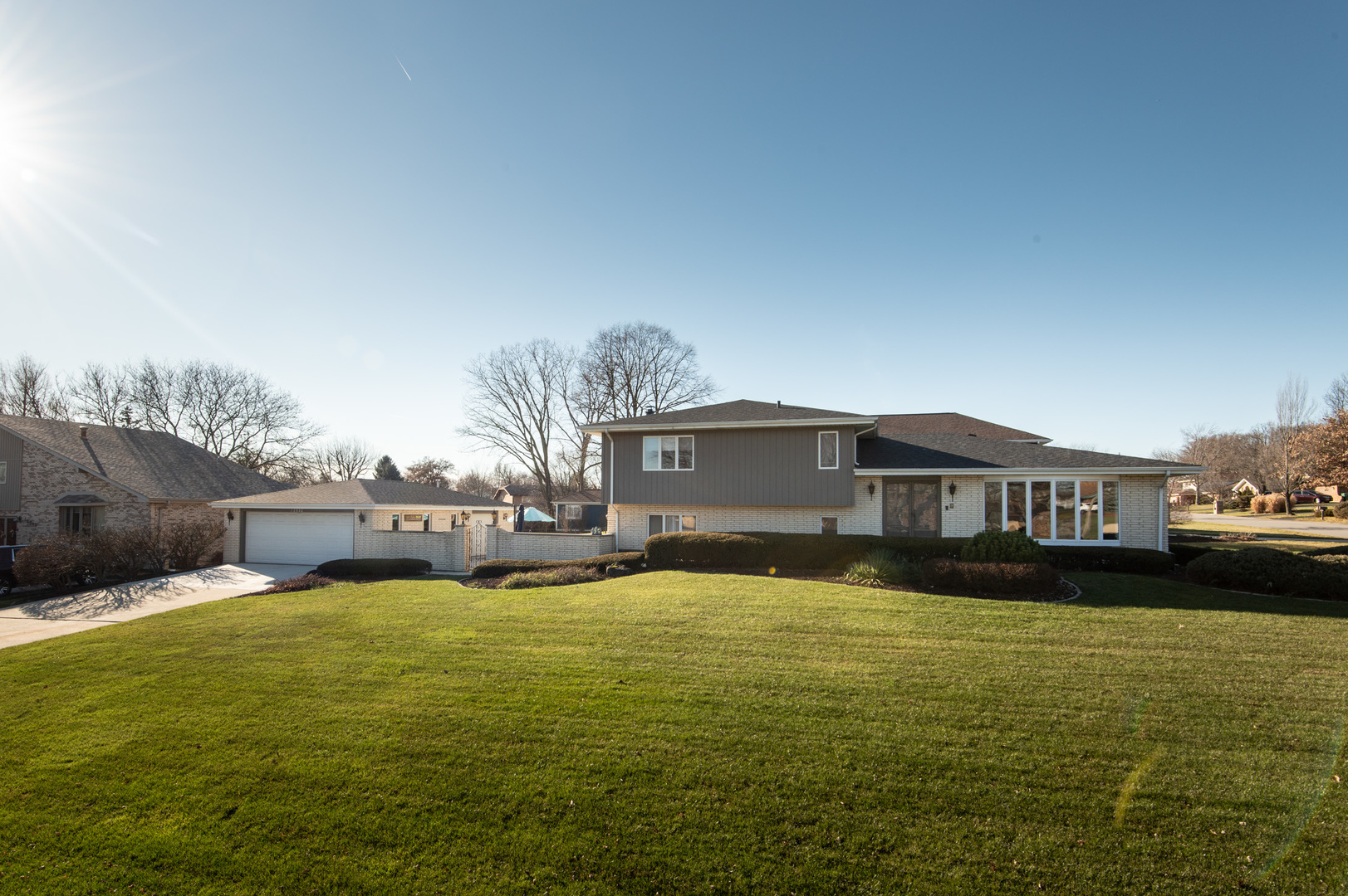 a view of a lake with houses