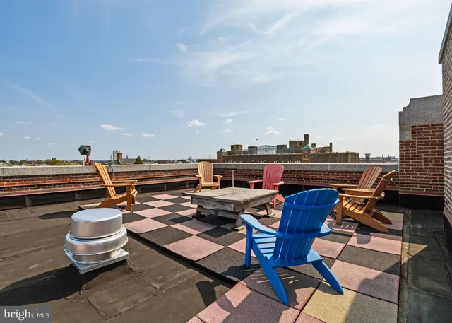 a terrace with outdoor seating