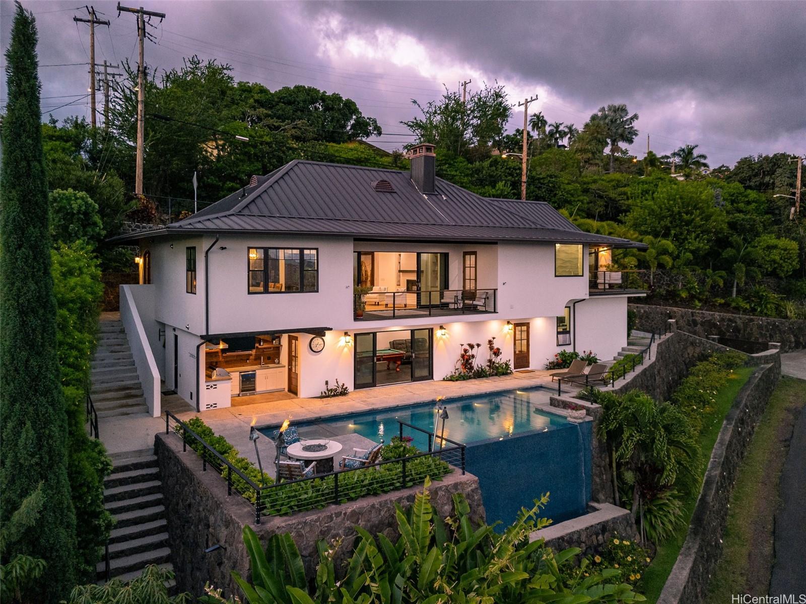 an aerial view of a house
