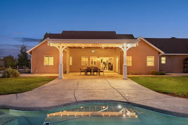 a view of a lake with outdoor space