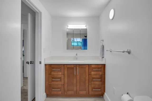 a bathroom with a shower