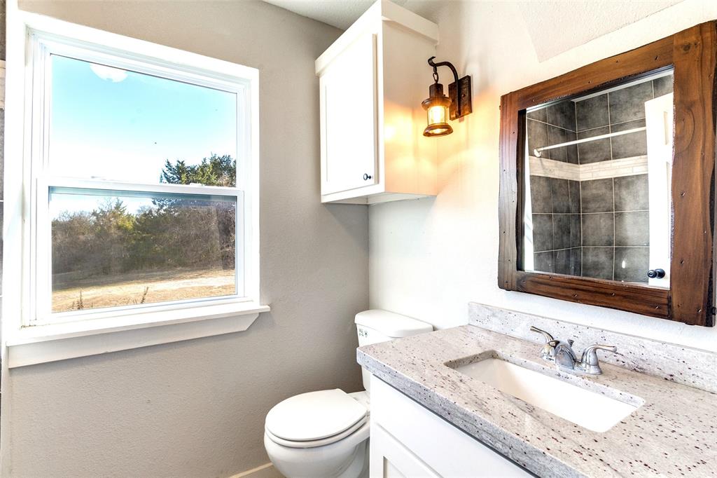 438 Lost Lane Midlothian, TX 76065 - Photo 19 of 33 a bathroom with a granite countertop sink toilet and mirror