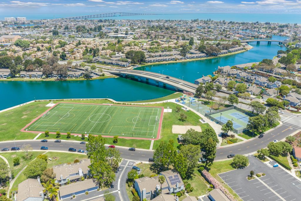 1091 Shell Boulevard, Unit 1 Foster City, CA 94404 - Photo 17 of 20 an aerial view of residential houses with outdoor space