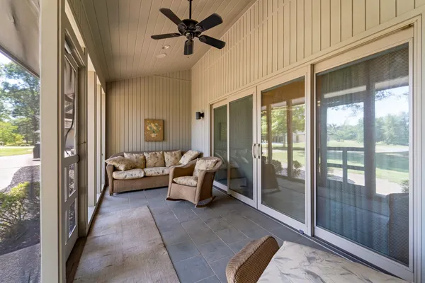 a living room with furniture