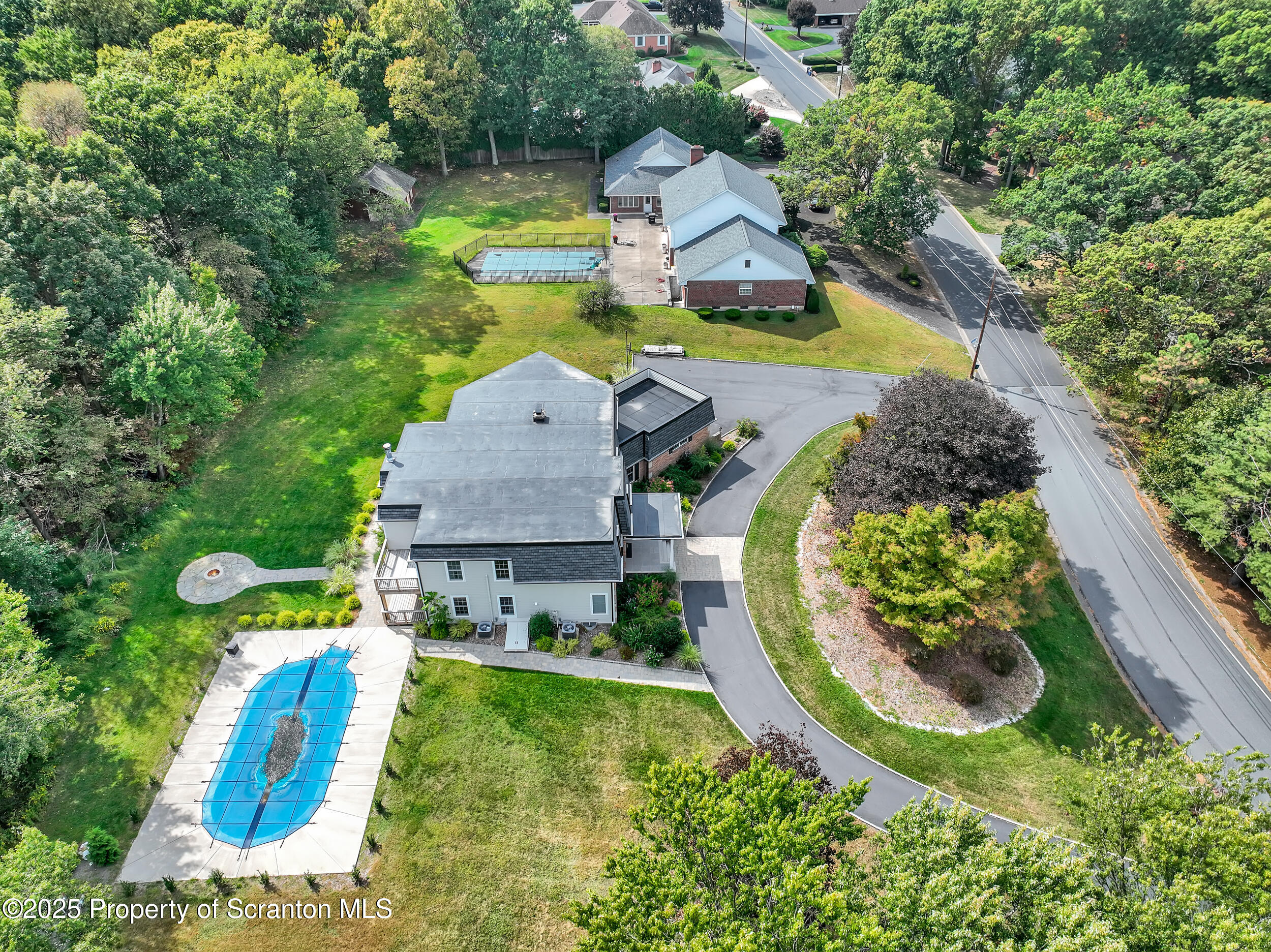 33 Fordham Road Wilkes Barre, PA 18702 - Photo 16 of 84 an aerial view of a house with a swimming pool