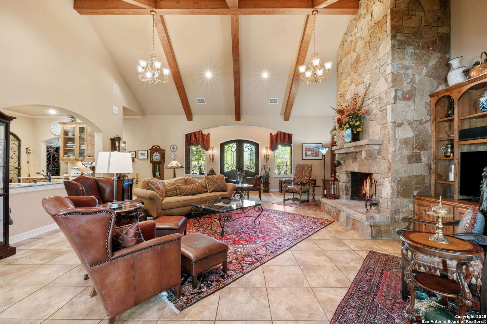 325 Whitestone Drive Spring Branch, TX 78070 - Photo 16 of 50 a living room with fireplace furniture and a fireplace