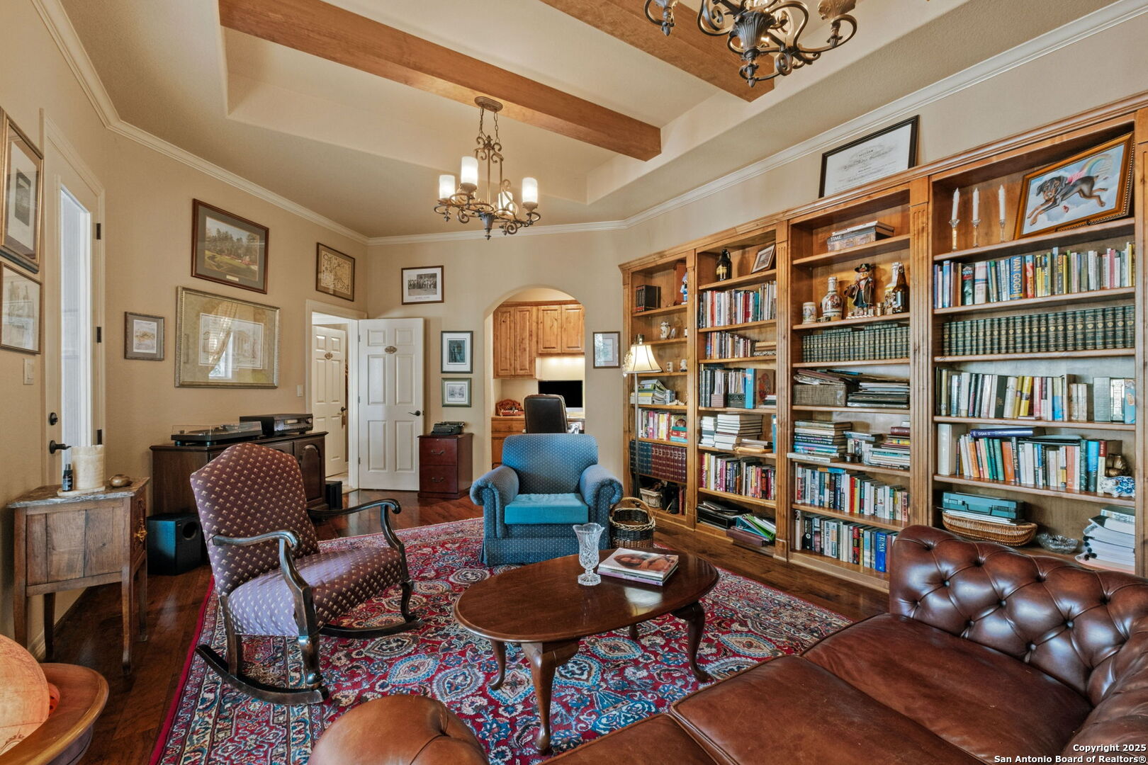 325 Whitestone Drive Spring Branch, TX 78070 - Photo 36 of 50 a living room with furniture a bookshelf and a bookshelf