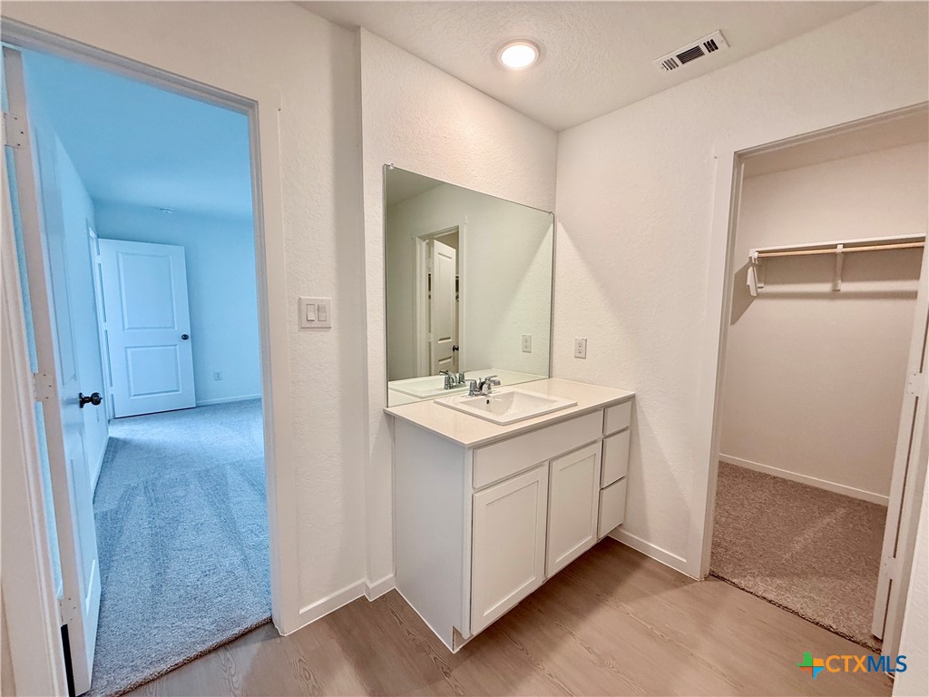 413 Moscato Road New Braunfels, TX 78130 - Photo 16 of 28 a bathroom with a sink and mirror
