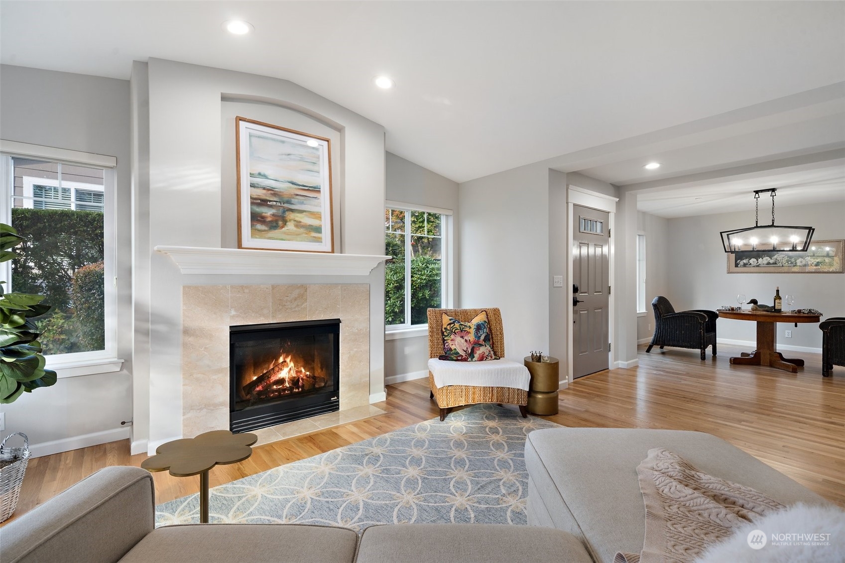 160 East Soderberg Road, Unit G18 Allyn, WA 98524 - Photo 5 of 36 a living room with furniture and a fireplace