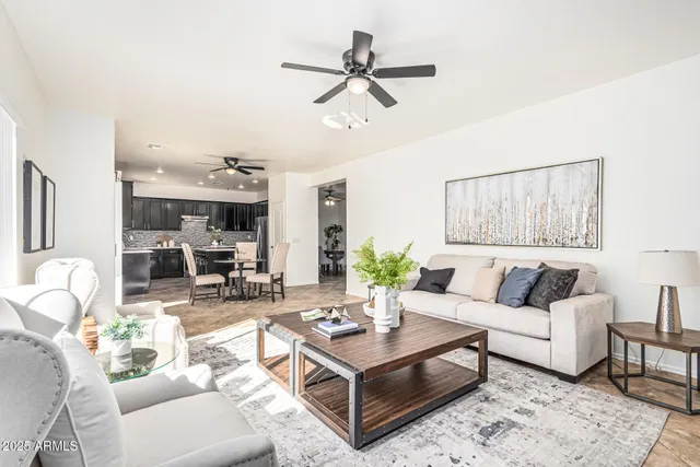 a living room with furniture